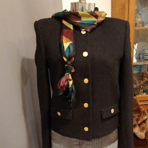 Vintage Black Petit Wool Blazer - Picture 2 of 5